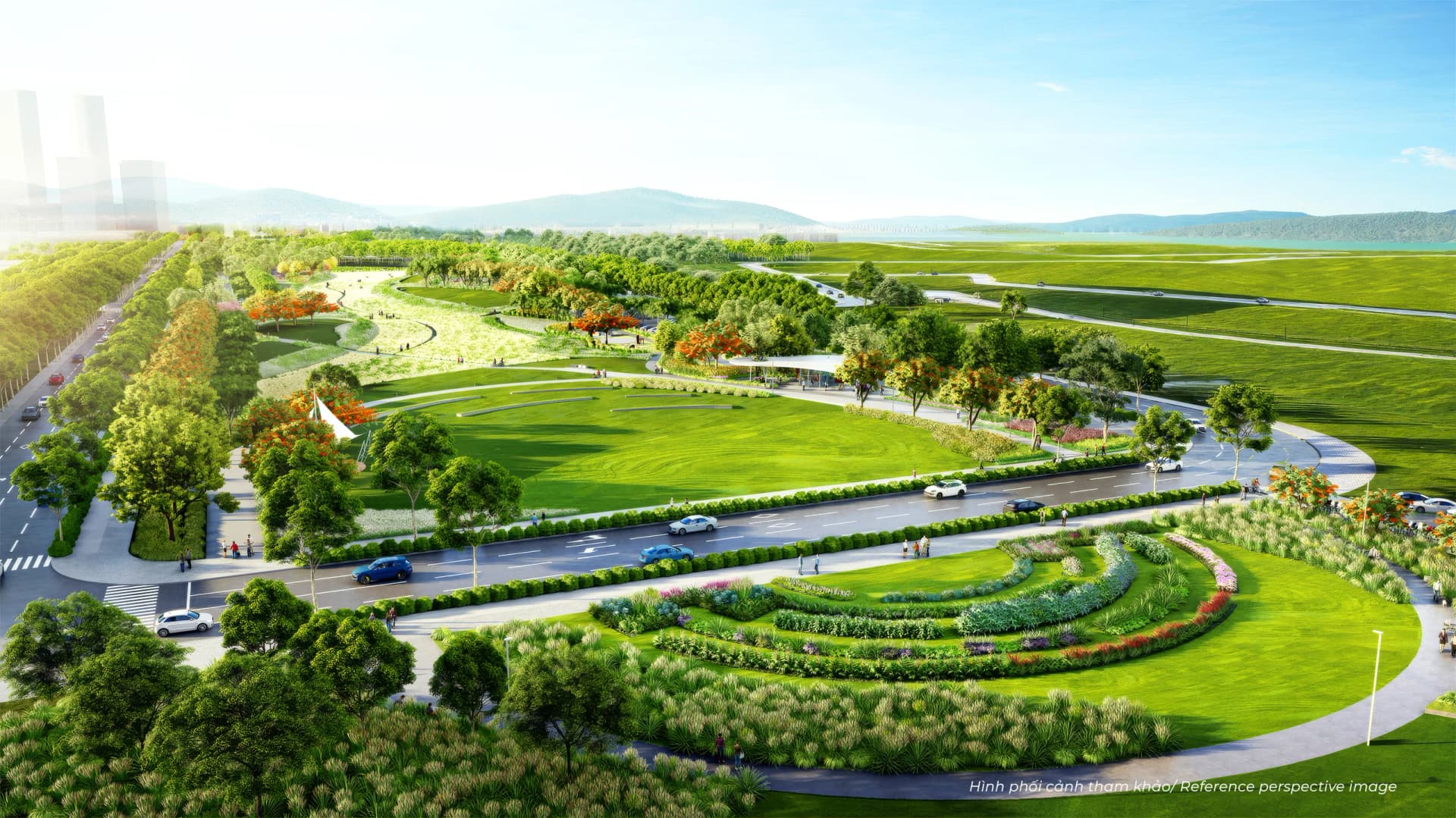 Không gian xanh nội khu tại Hồng Hạc City