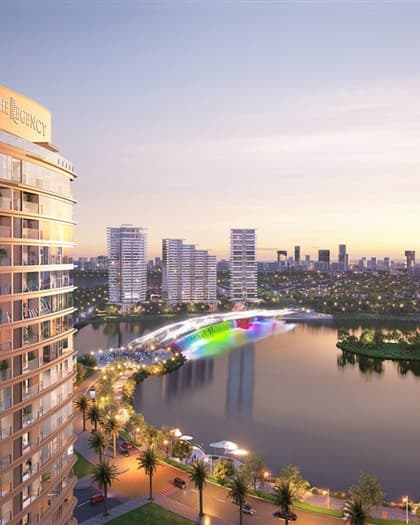 Phối cảnh cảnh quan ánh sáng về đêm tại Hồng Hạc City