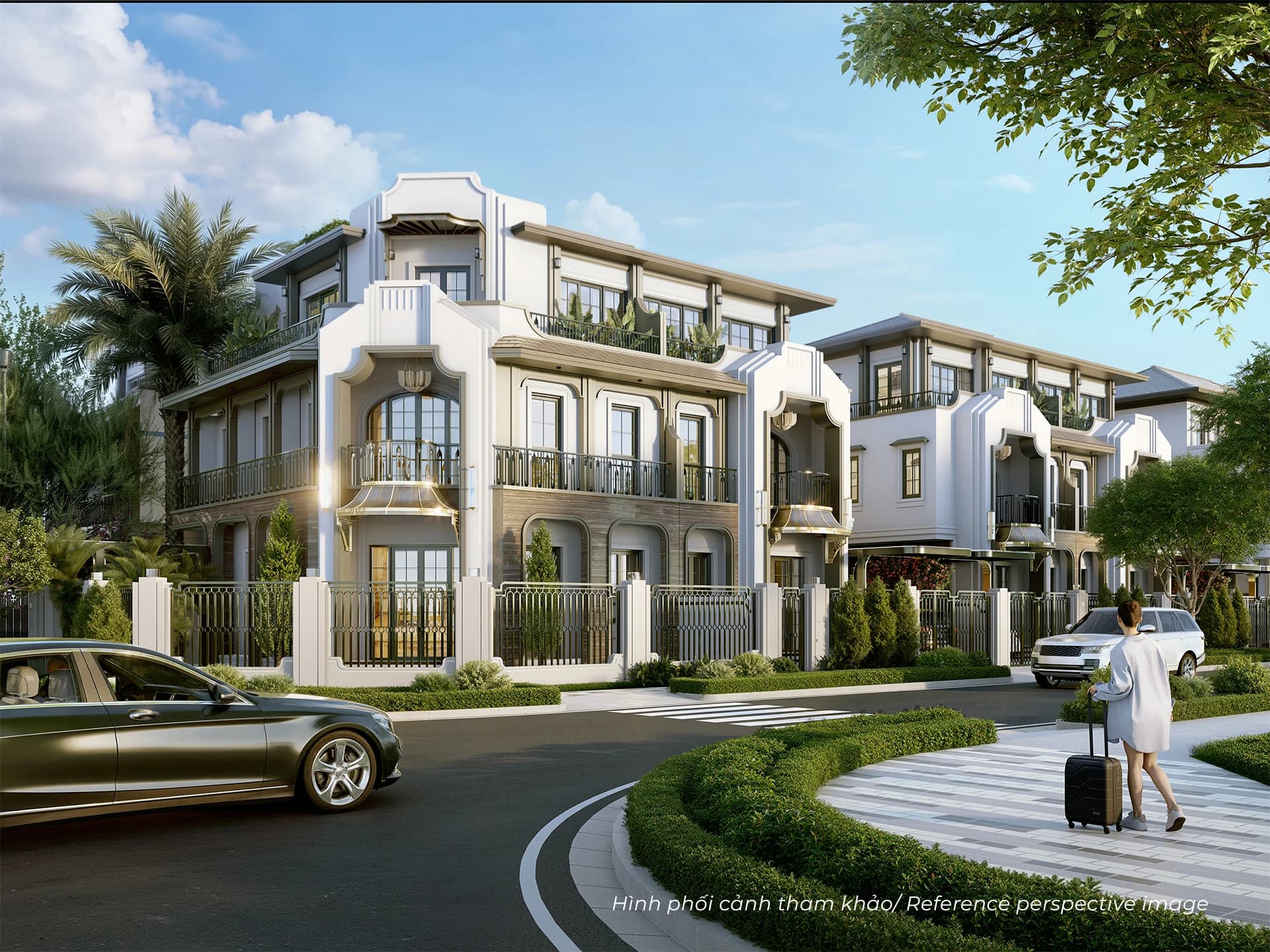 Phối cảnh biệt thự tại vị trí góc với hai mặt thoáng tại Hồng Hạc City